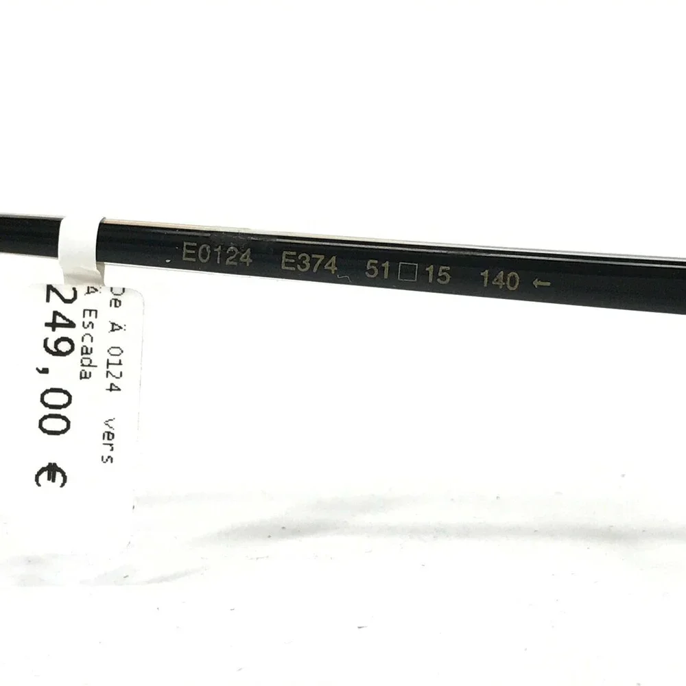 Escada Eyeglasses Frames E0124 E374 Black Clear Gold Round Oval 51-15-140